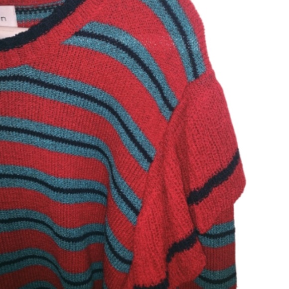 Like new! Anthropologie Harlyn striped sweater with ruffle sleeve detail! Sz XS - Picture 6 of 9